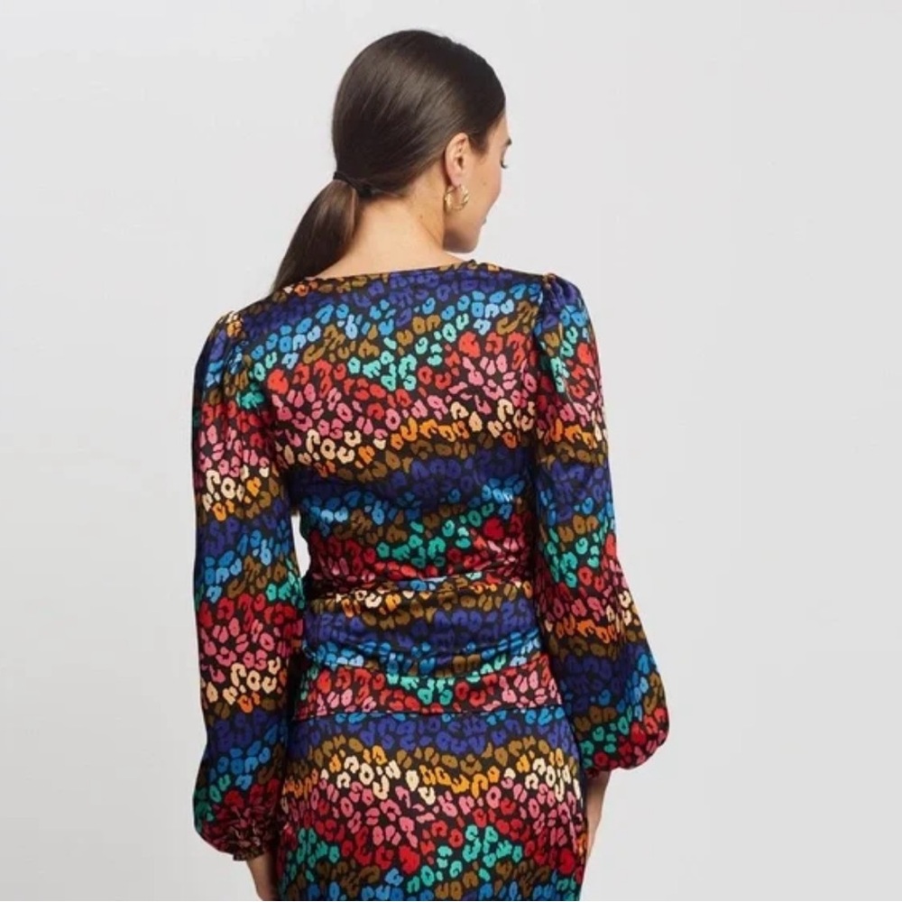 Never Fully Dressed leopard Wrap Top Size 14 - Picture 2 of 6